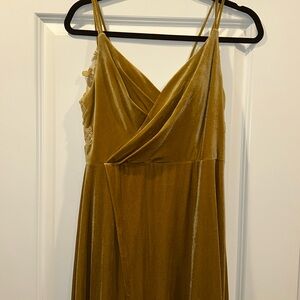 Renzrags Mustard yellow maxi bridesmaid dress. Size 8